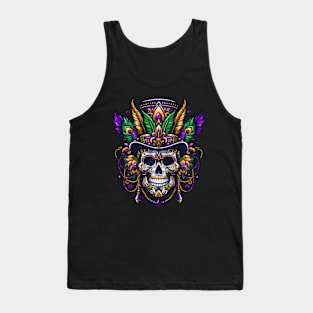 Mardi Gras Skull Top Hat New Orleans Witch Doctor Tank Top